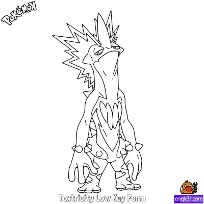 Free printable Toxtricity Low Key Form Coloring Page - Free Printable Pokemon Coloring Sheets coloring page